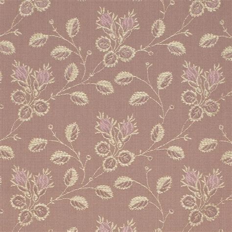 Primrose Pink Floral Metallic Upholstery Fabric by the Yard